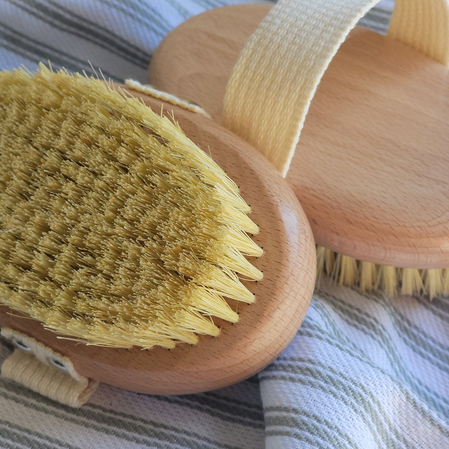 Body Dry Brush with Cotton Hand Strap