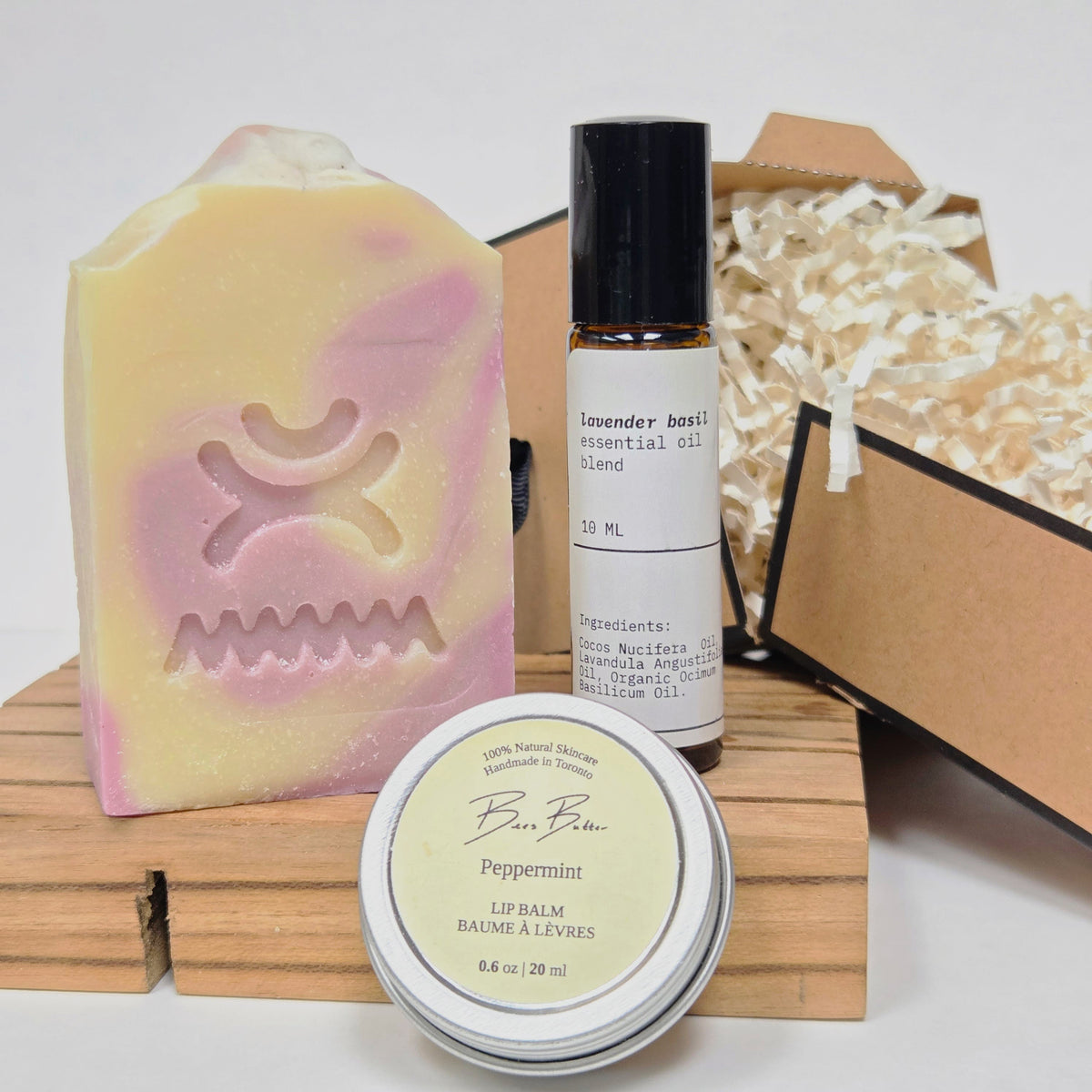 Coffret Savon, Déodorant à bille et Baume à lèvres