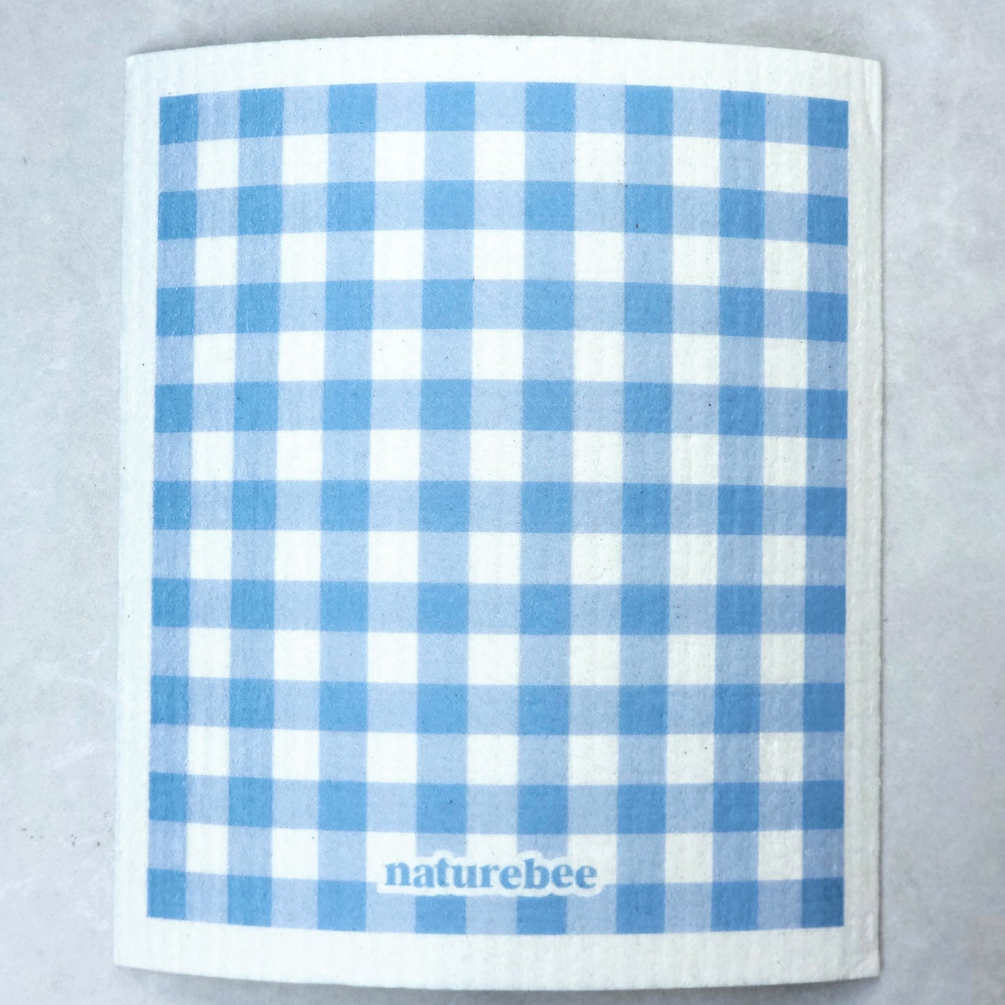 blue gingham swedish dishcloth