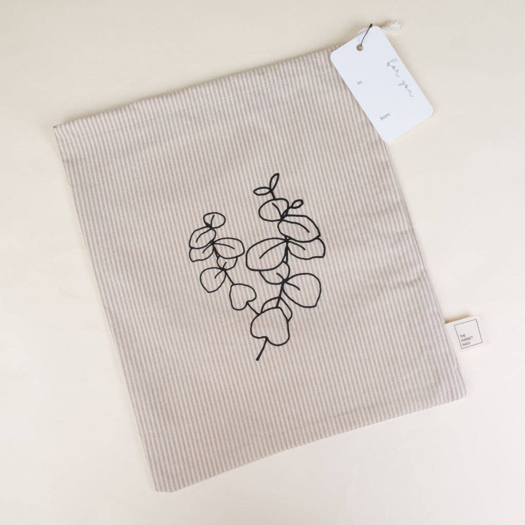 Reusable Cloth Gift Bag - Sand Stripes