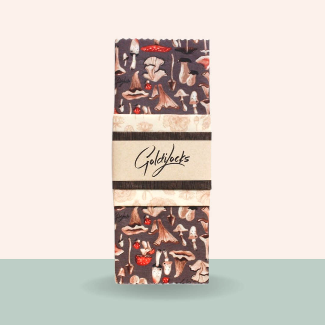 Beeswax Food Wraps - Mushrooms Set of 3