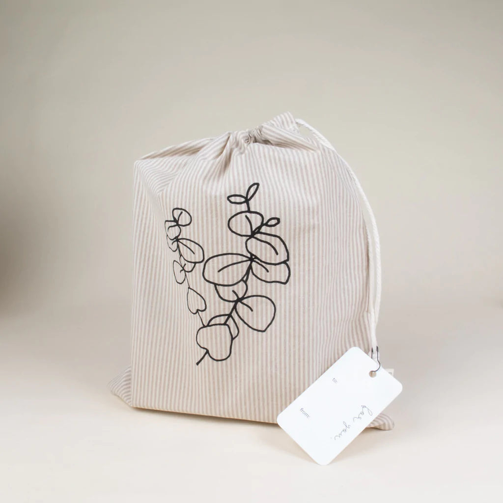 Reusable Cloth Gift Bag - Sand Stripes