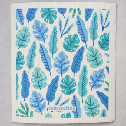 Swedish Dishcloth - Blue Monsteras