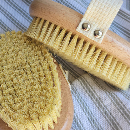 Body Dry Brush with Cotton Hand Strap