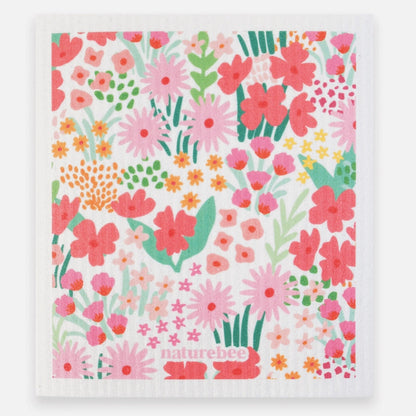 Swedish Dishcloth - Pink Garden