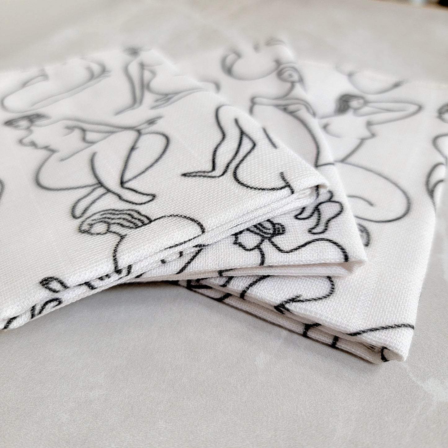 Organic Cotton Face Cloth - Line Figures