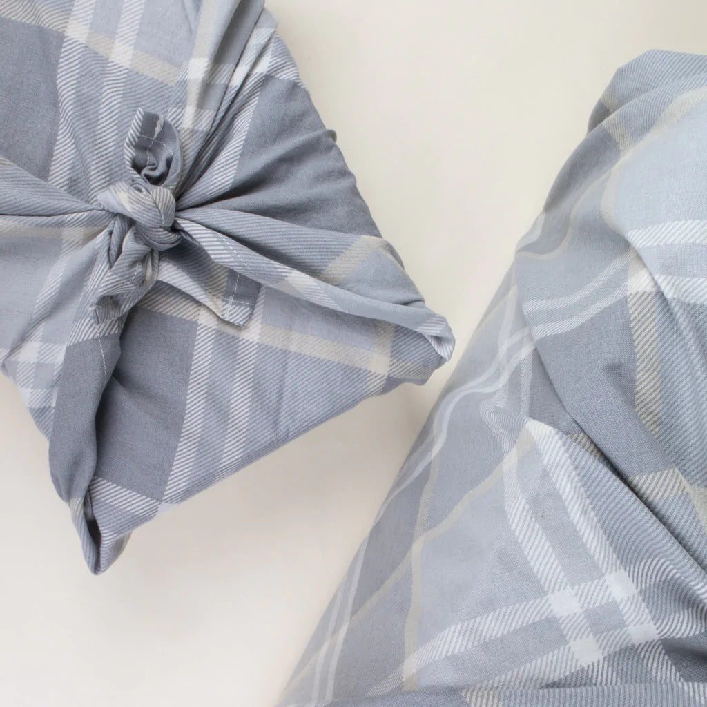 cloud plaid reusable gift wrap plaid